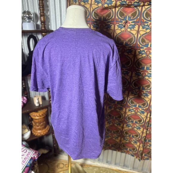 Chlamydiou Survivor Kitty Rainbow Graphic T-Shirt Gildan Purple Large - Picture 3 of 3